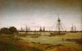 Port par Moonlight romantique Caspar David Friedrich